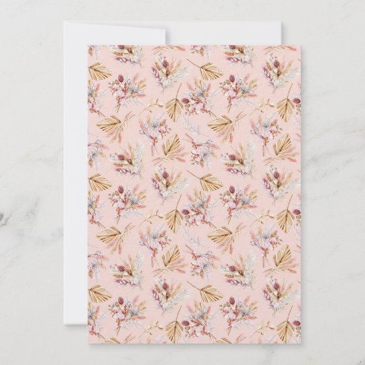 Eerste Communie roos goudbloemen pampas luxe Kaart (Achterkant)