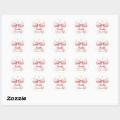 Eerste Communie roze boog meisje kruis Ronde Sticker (Vel)