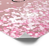 Eerste Communie roze confetti welkom Poster (Hoek)