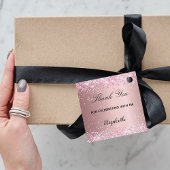 Eerste communie roze glitter dank je kruis bedankjes labels