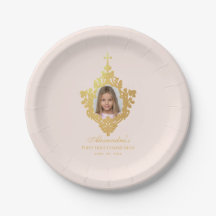 Eerste Communie Roze Goud Meisje Foto Vintage Wape
