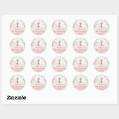 Eerste Communie roze marmeren decor Ronde Sticker (Vel)