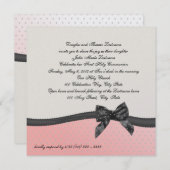 Eerste Communie Roze Polka Dot met Boog Kaart (Voorkant / Achterkant)