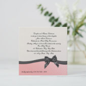 Eerste Communie Roze Polka Dot met Boog Kaart (Staand voorkant)