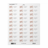 Eerste Communie Roze Strikrozen Retouradres Etiket (Full Sheet)