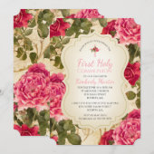 Eerste Communie  Rozen Bloemen Kaart (Voorkant / Achterkant)