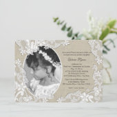 Eerste Communie Rustieke Bloemen Met Foto Kaart (Staand voorkant)