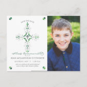 Eerste communie Save the Date Briefkaart, jongen,  Aankondigingskaart (Voorkant)