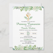 Eerste Communie Spaans groen blad groen Kaart (Voorkant)