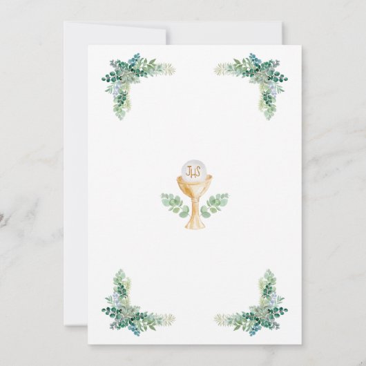 Eerste Communie Spaans groen blad groen Kaart (Achterkant)