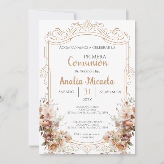 Eerste Communie Spaans Kaart (Voorkant)