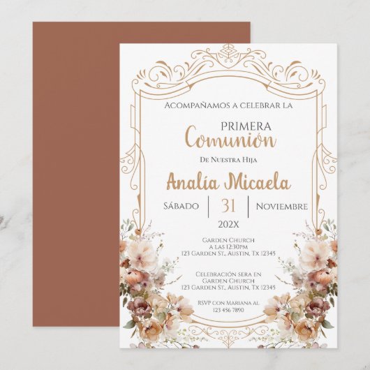 Eerste Communie Spaans Kaart (Voorkant / Achterkant)