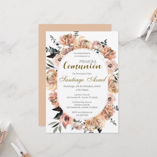 Eerste Communie Spaans Kaart (Voorkant / Achterkant in situ)