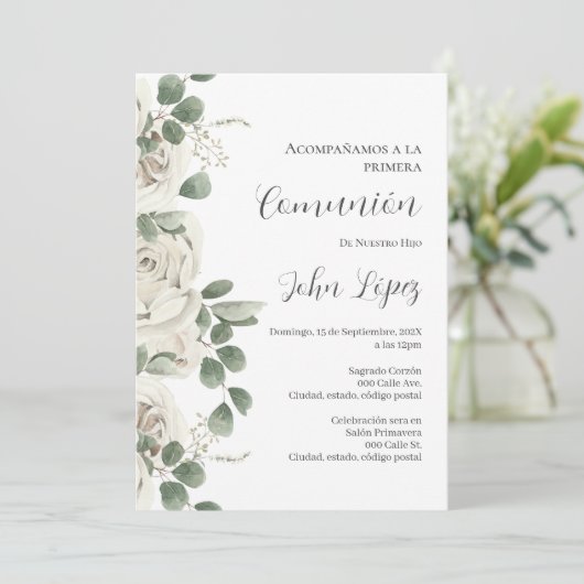 Eerste Communie Spaans Kaart (Staand voorkant)