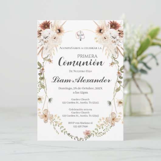 Eerste Communie Spaans Kaart (Staand voorkant)