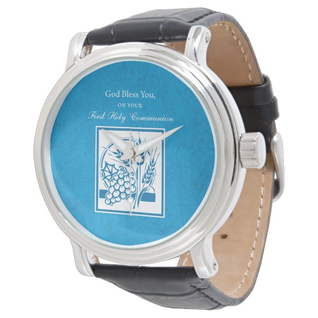 Eerste Communie, Tarwe, Blauwe Druiven Horloge (Gekanteld)