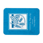 Eerste Communie, Tarwe, Blauwe Druiven Magneet (Horizontaal)