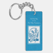 Eerste Communie, Tarwe, Blauwe Druiven Sleutelhanger (Voorkant Links)