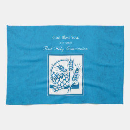 Eerste Communie, Tarwe, Blauwe Druiven Theedoek
