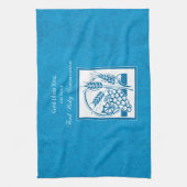 Eerste Communie, Tarwe, Blauwe Druiven Theedoek (Verticaal)