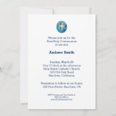 Eerste Communie Uitnodigen, , blond jongetje Kaart (Achterkant)