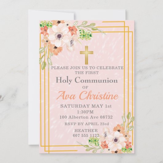 Eerste communie uitnodigen kaart (Voorkant)