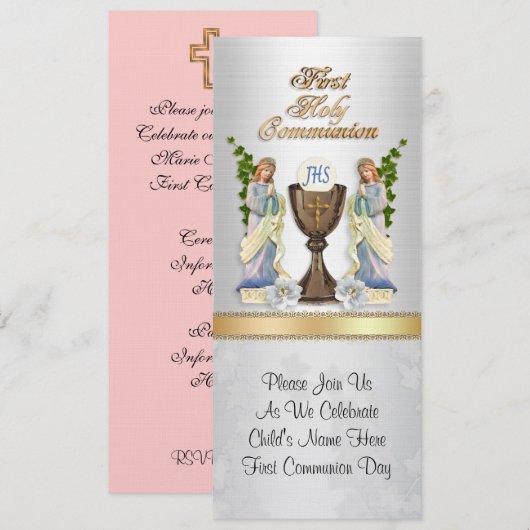 Eerste communie uitnodiging (Voorkant / Achterkant)