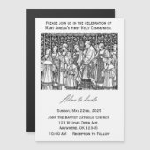 Eerste Communie Uitnodiging - Adoro te wijden Magnetische Uitnodiging (Voorkant / Achterkant)