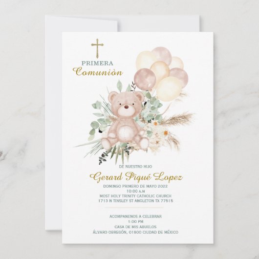Eerste communie uitnodiging afdrukbaar invitation (Voorkant)