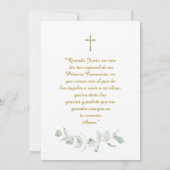 Eerste communie uitnodiging afdrukbaar invitation (Achterkant)