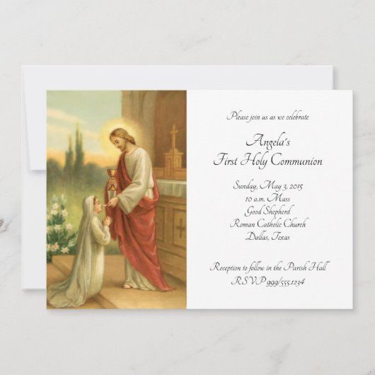 Eerste Communie Uitnodiging: Eucharistie in Alles Kaart (Voorkant)