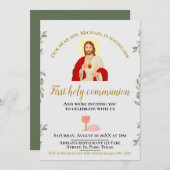 Eerste communie uitnodiging: Jezus, graal Kaart (Voorkant / Achterkant)