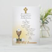 Eerste Communie uitnodiging Keltisch kruis (Staand voorkant)