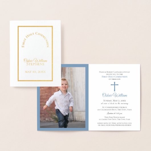 Eerste communie uitnodiging met foto (Display)