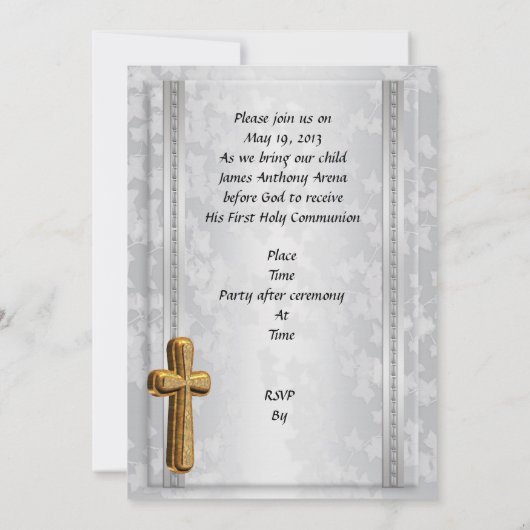 Eerste Communie Uitnodiging met foto (Achterkant)