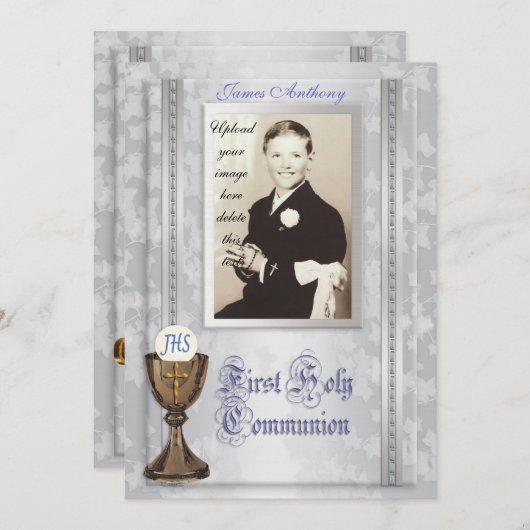 Eerste Communie Uitnodiging met foto (Voorkant / Achterkant)