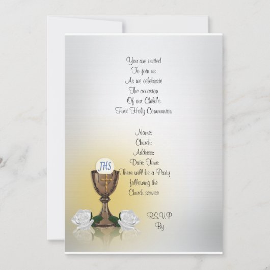 Eerste communie uitnodiging roze (Achterkant)