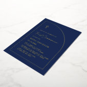 Eerste Communie uitnodigingen Navy Blauw & Echt Go (Gedraaid)
