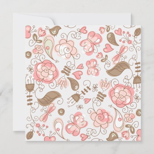 Eerste communie van de roze kunstbloemen van het m kaart (Achterkant)