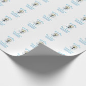Eerste communie van kleinzoon, blauwe beker cadeaupapier (Hoek)