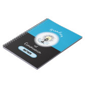 Eerste communie van kleinzoon, blauwe beker notitieboek (Linkerzijde)