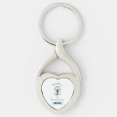 Eerste communie van kleinzoon, blauwe beker sleutelhanger (Voorkant)