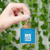 Eerste communie van peetzoon, Tarwe, Druiven Blauw Sleutelhanger (Hand)