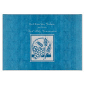 Eerste communie van peetzoon, Tarwe, Druiven Blauw Snijplank (Voorkant)
