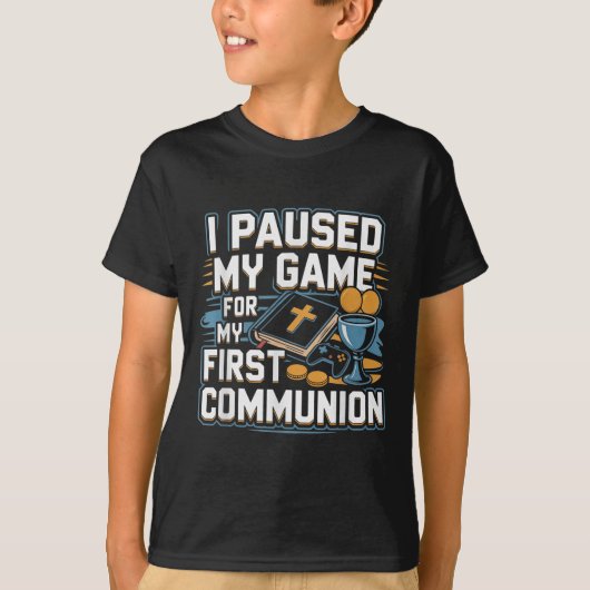 Eerste Communie Videospel Controller Cadeaus Jonge T-shirt (Voorkant)