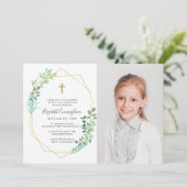 Eerste communie voor haar geometrische gebladerte kaart (Staand voorkant)