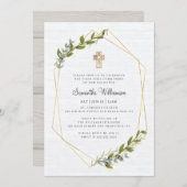 Eerste communie voor haar rustieke geometrische bl kaart (Voorkant / Achterkant)