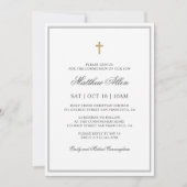 Eerste Communie Voor Hem | Elegante Klassieke Krui Kaart (Voorkant)