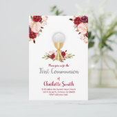 Eerste Communie waterverf Bloemen Decor Kaart (Staand voorkant)