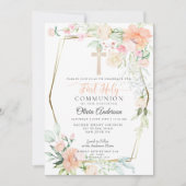 Eerste communie | Waterverf Pastel Spring Flowers Kaart (Voorkant)